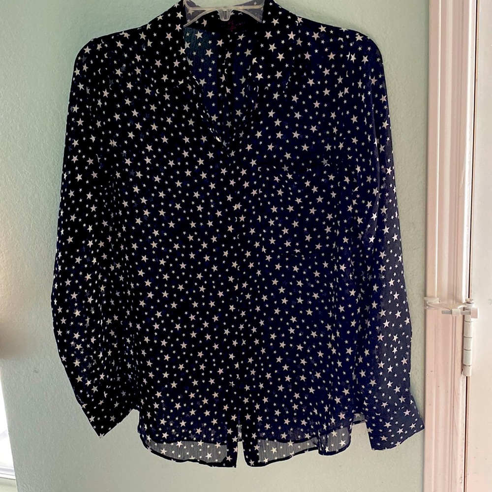 Love For Humanity Couture Button Down Sheer Blouse. Used, like new